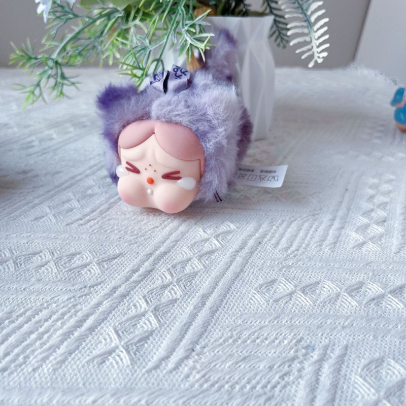 现货新品哭娃CRYBABY豹豹猫猫系列搪胶毛绒挂件钥匙盲盒礼物玩具|undefined