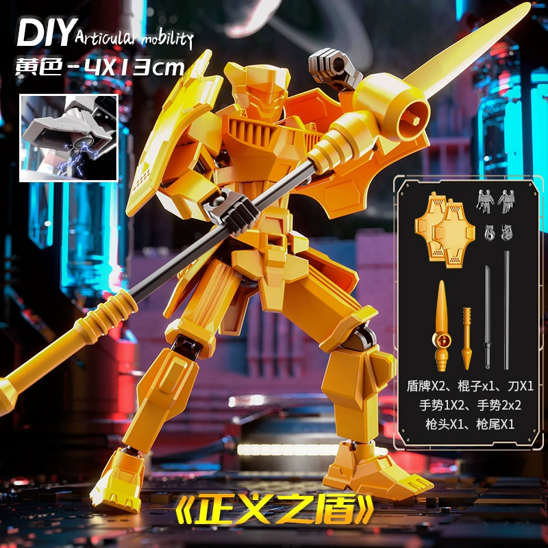 Other Brand Multi-Joint Movable Mini Transformer Doll – 5 Weapons, 2 Gestures, Shield/Blade Colors