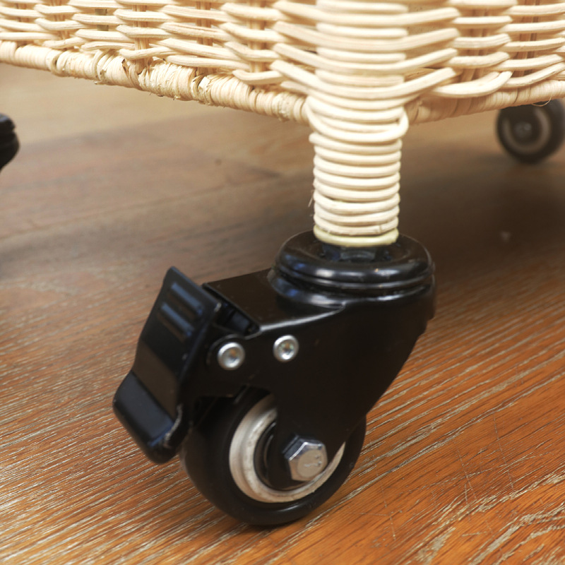 Estante de almacenamiento de baño de tela de caña Estante de almacenamiento multicapa de dormitorio con rodilla móvil de ordenamiento de artículos domésticos tipo de suelo