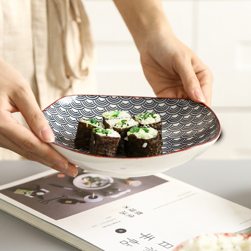 7-inch Nordic modern minimalist style underglaze ceramic tableware hotel home deep square small meal plate