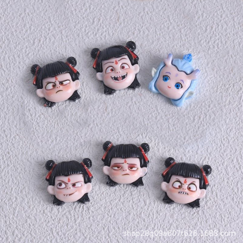 漫画の奥丙と哪吒の樹脂製アクセサリー、子供用ヘアピン、ヘアクリップ、ヘアゴム、DIY手作りアクセサリー材料卸売|undefined