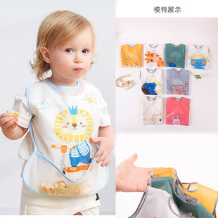 Baby Eating Bib Spring and Summer Waterproof and Anti-Dirty Baby Food Supplement Coverall Kidsren's Sleeveless Rice Pocket Quick-Drying Reverse Dressing