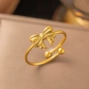 【F159】 Bow Ring Gold
