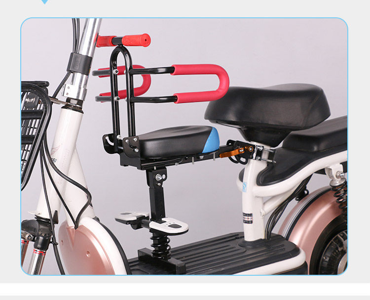 Electric Scooter Battery Bike Child Safety Seat Front-Mounted Foldable Quick-Release Child Seat with Full Surround Cushion