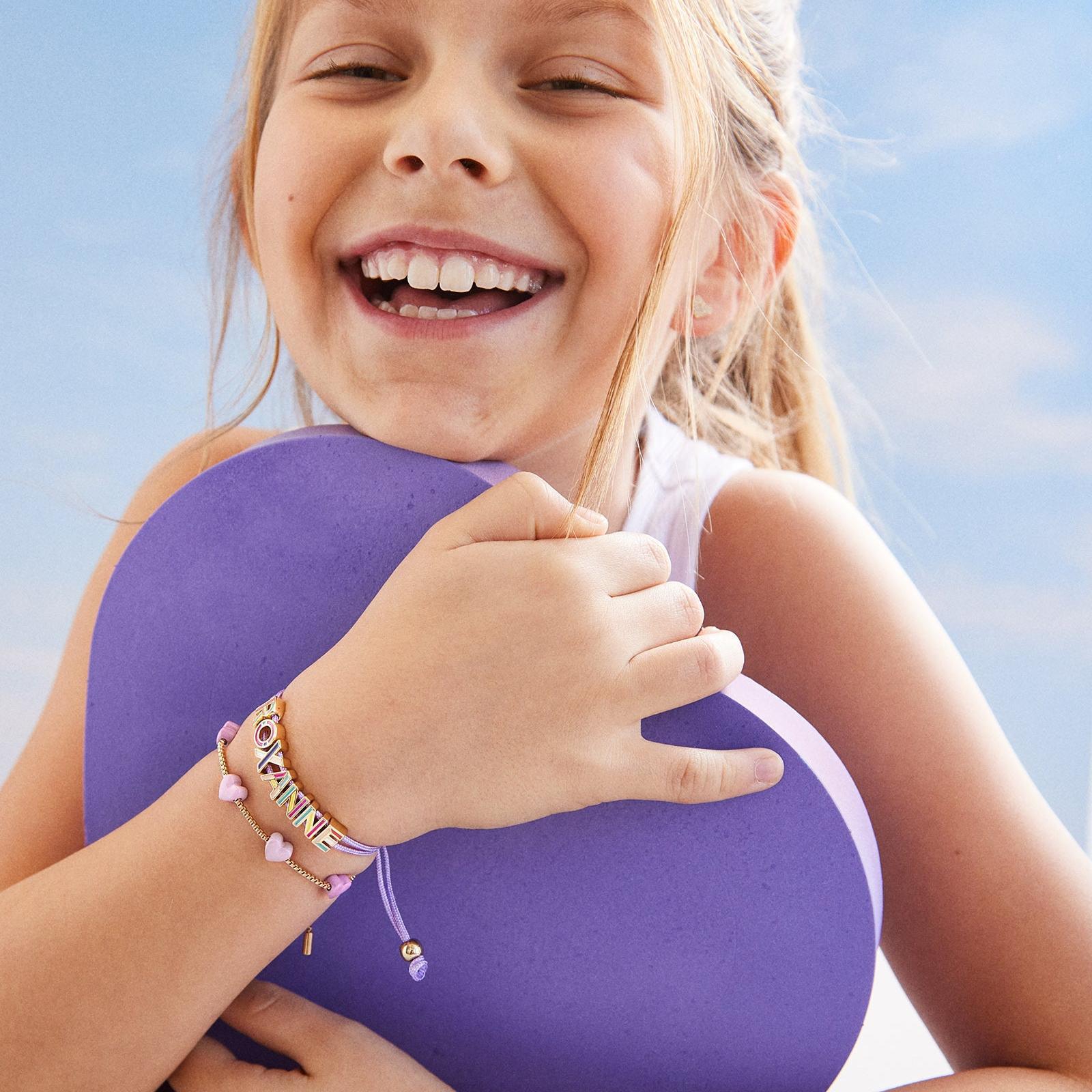 Pulsera con corazón degradado para mujer chapada en oro moda_voghion.com