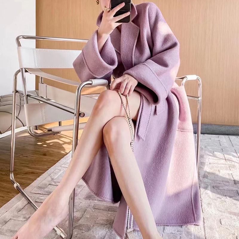 2025 Long-Haired Bathrobe with Belt, Double-Sided Cashmere Coat, Classic Women's Coat, Wholesale from Manufacturer, Elegant Style 2025 Long-Haired Bathrobe with Belt, Double-Sided Cashmere Coat, Classic Women's Coat, Wholesale from Manufacturer, Elegant Style