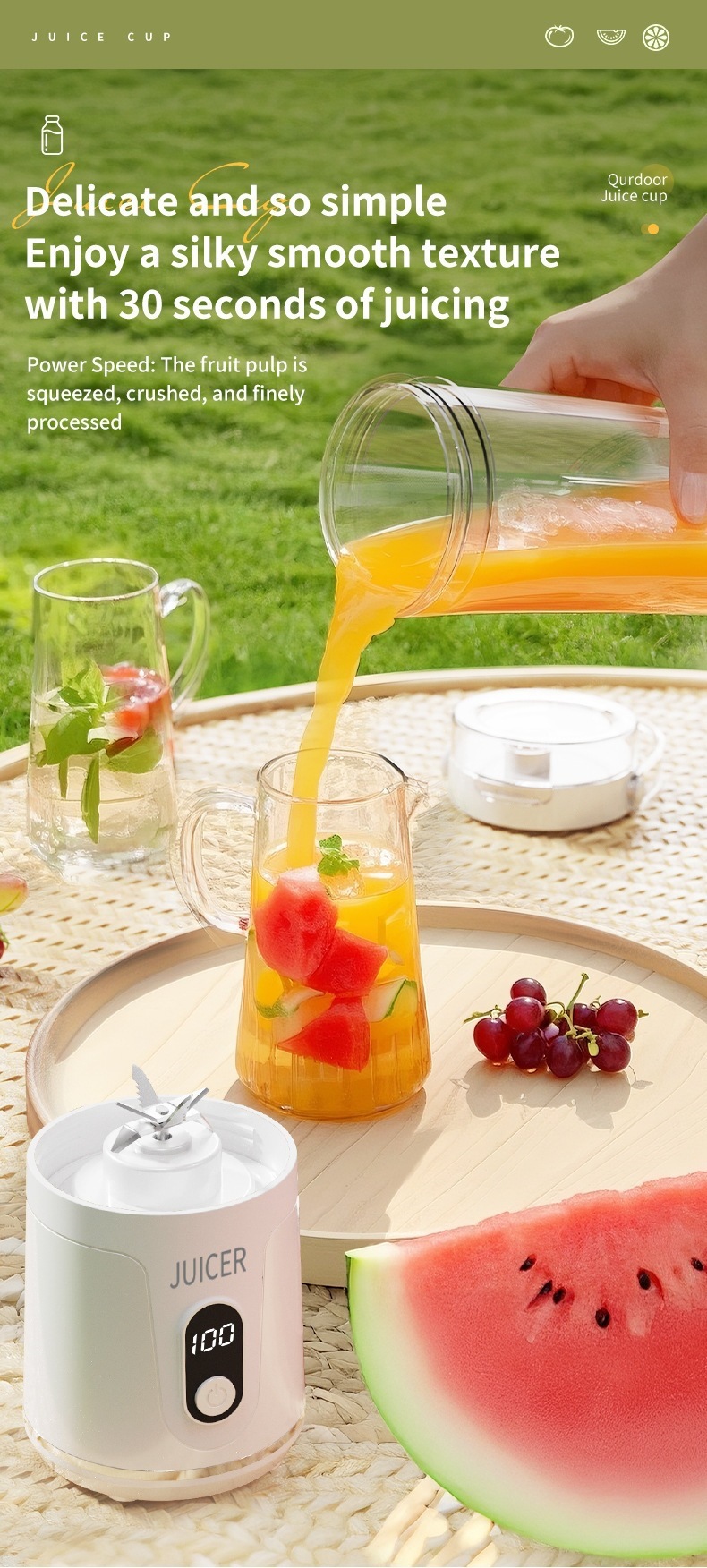 Factory Multifunctional Juicer Home Fruit Juice Machine Wireless Small Mini Electric Portable Juice Extractor
