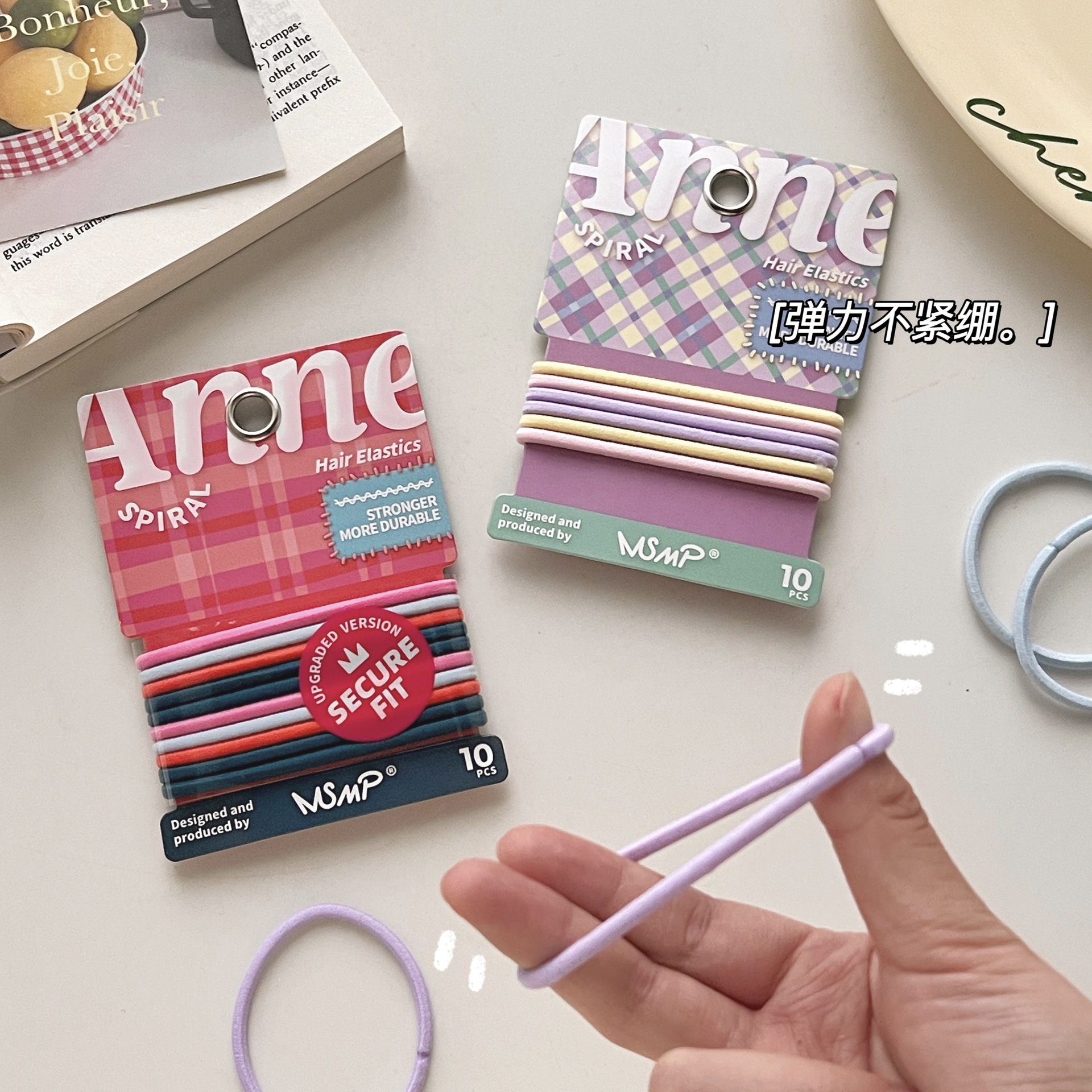 Accesorios para el cabello banda de goma elástica alta cubierta de cuero pequeña Accesorios básicos para el cabello de moda serie macaron banda de cabello cuerda de cabello sin costuras