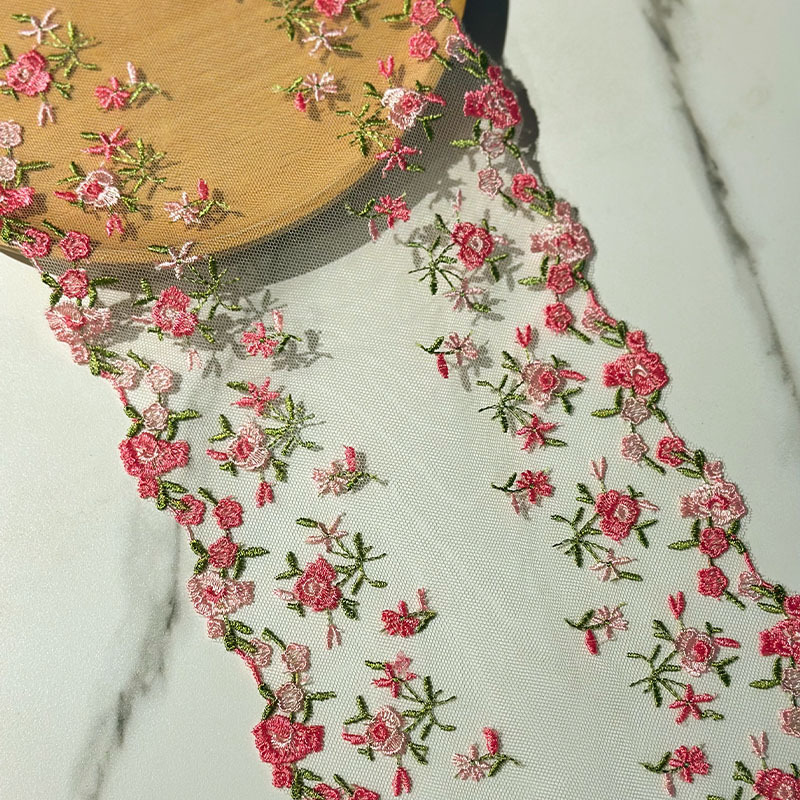 Nuevo ancho de 18.2 cm hilo multicolor bordado encaje DIY ropa hecha a mano accesorios de cortinas textiles para el hogar