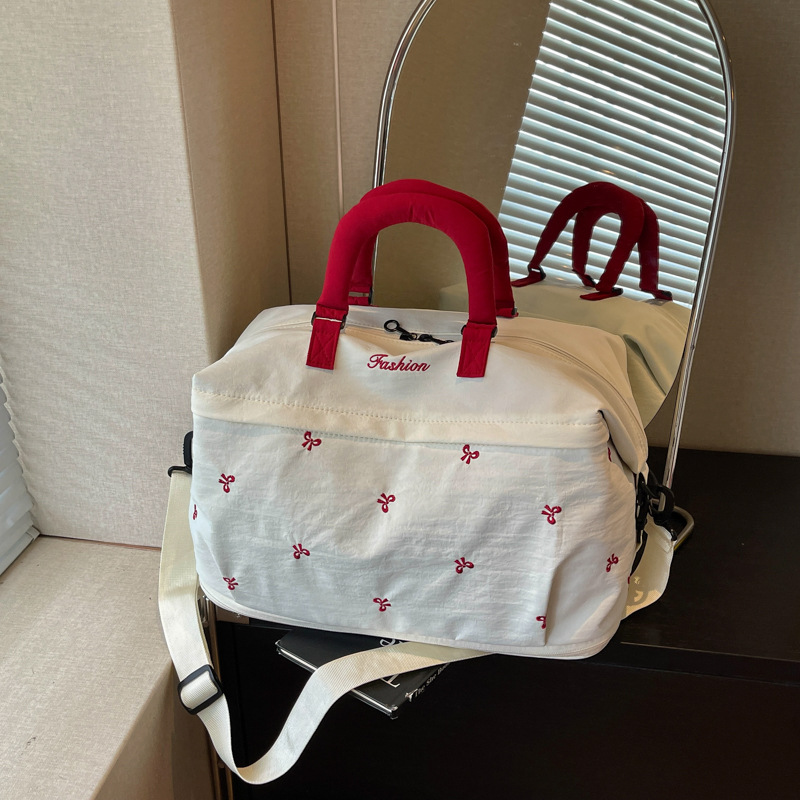 Cross-Border High-Quality Bow-Knot Large-Capacity Travel Bag, Luggage Bag, Shoulder Bag, Cotton-Filled Handbag, Fitness Sports Carry-On Bag