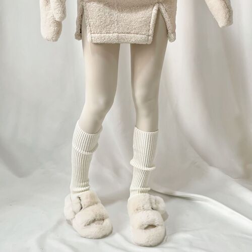 Autumn and winter new product Intelligent Smoked Cream Gentle Wind Hollow Foot Stamping Wool Piles Socks Leg Guards Warm Socks Leg Covers
