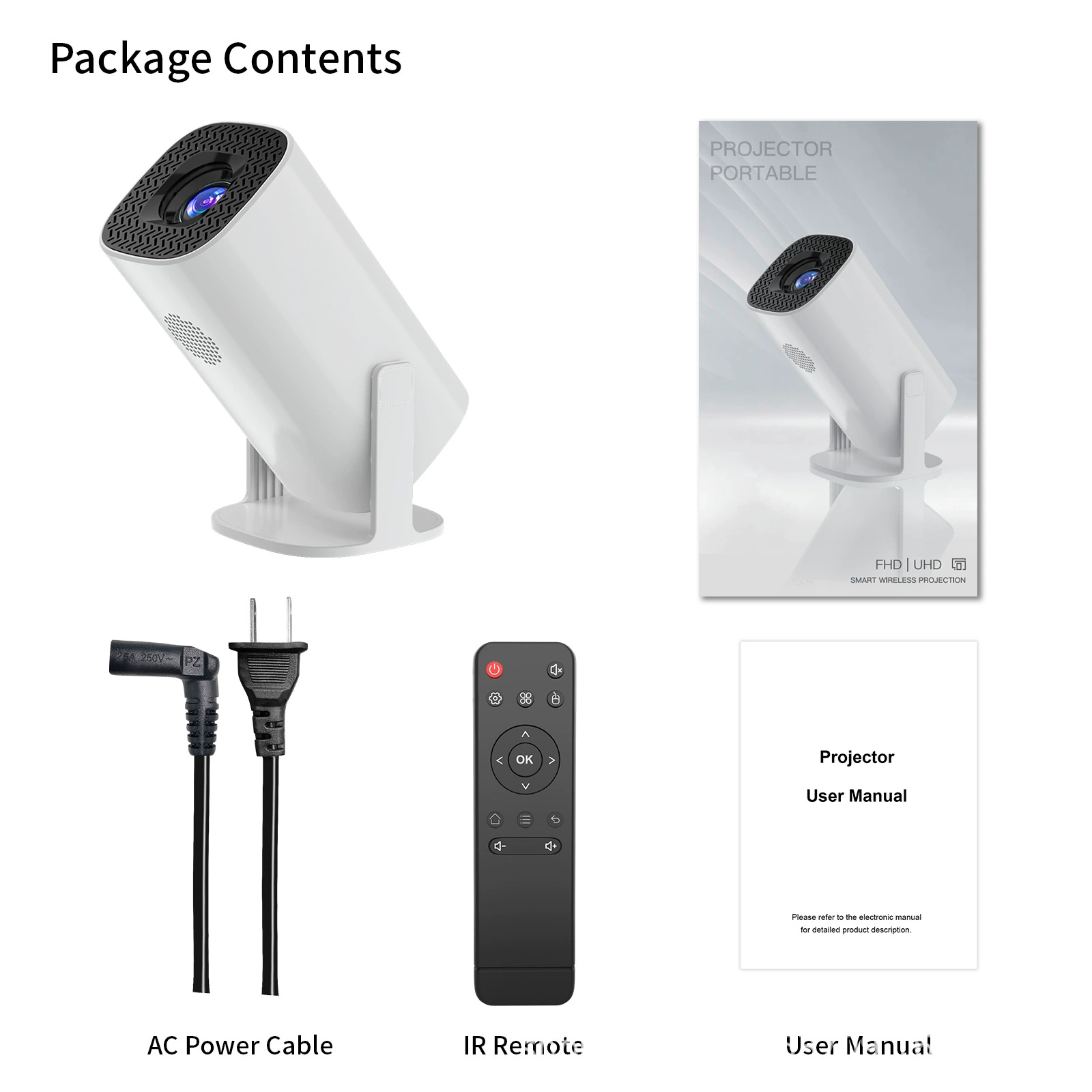 Портативный проектор P30, Android 11.0, 150 ANSI, 2.4G/5G Wi‑Fi и Bluetooth, компактный ручной