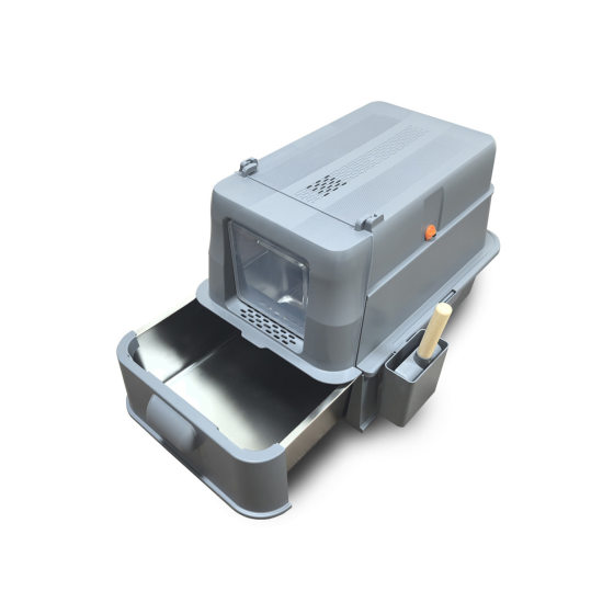Oversized drawer-type fully enclosed stainless steel litter box for convenient and easy cleaning and high-rise anti-splash cat toilet