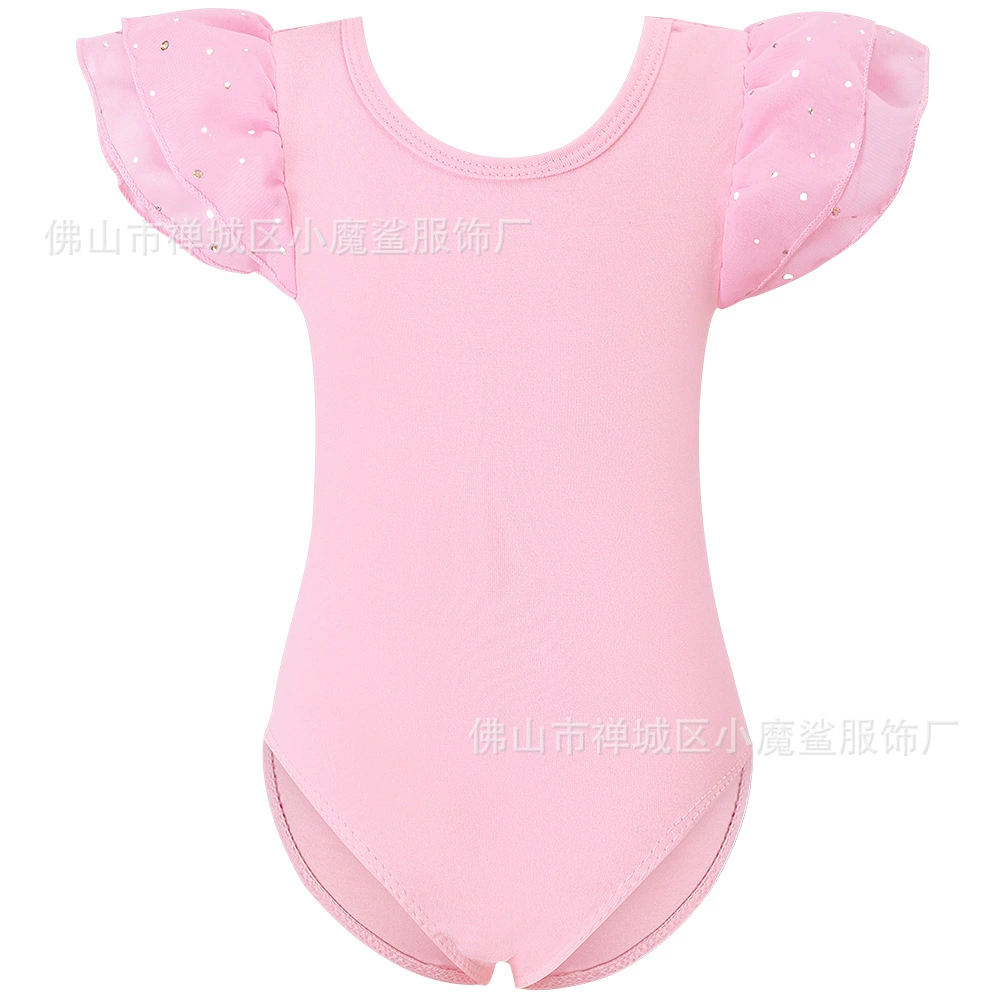 Детский танцевальный костюм для выступлений: юбка-кроссбоди, балетный костюм с пайетками, летящие рукава, двухкомпонентный