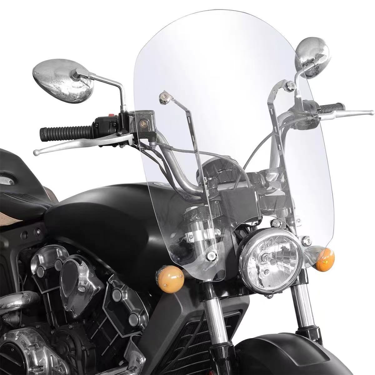 Suitable for Indian Scout Light Cavalry, front windshield, transparent windscreen, thickened 4.2MM windshield, 2016-2024 models