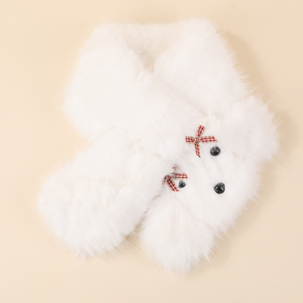 Keep warm fleece scarf with bow, wholesale