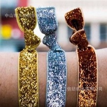 厂家直销弹力1.5CM葱绒带金葱带金银葱弹力带绒织带闪亮批发