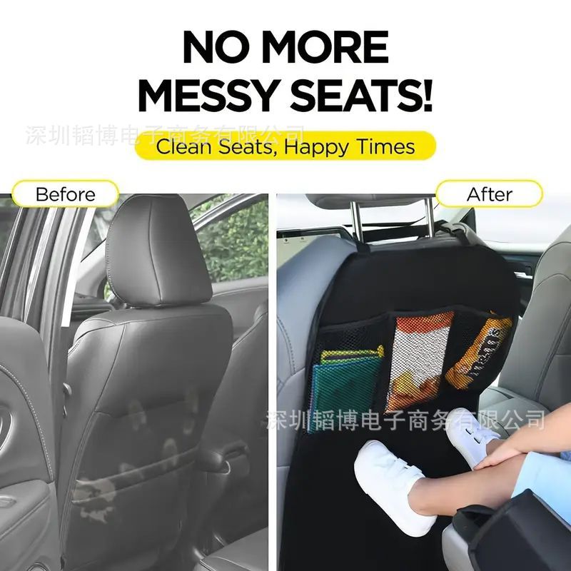 Car Rear Seat Anti-Kick Pad Car Rear Seat Protection Pad Car Anti-Dirty Waterproof with Storage Bag