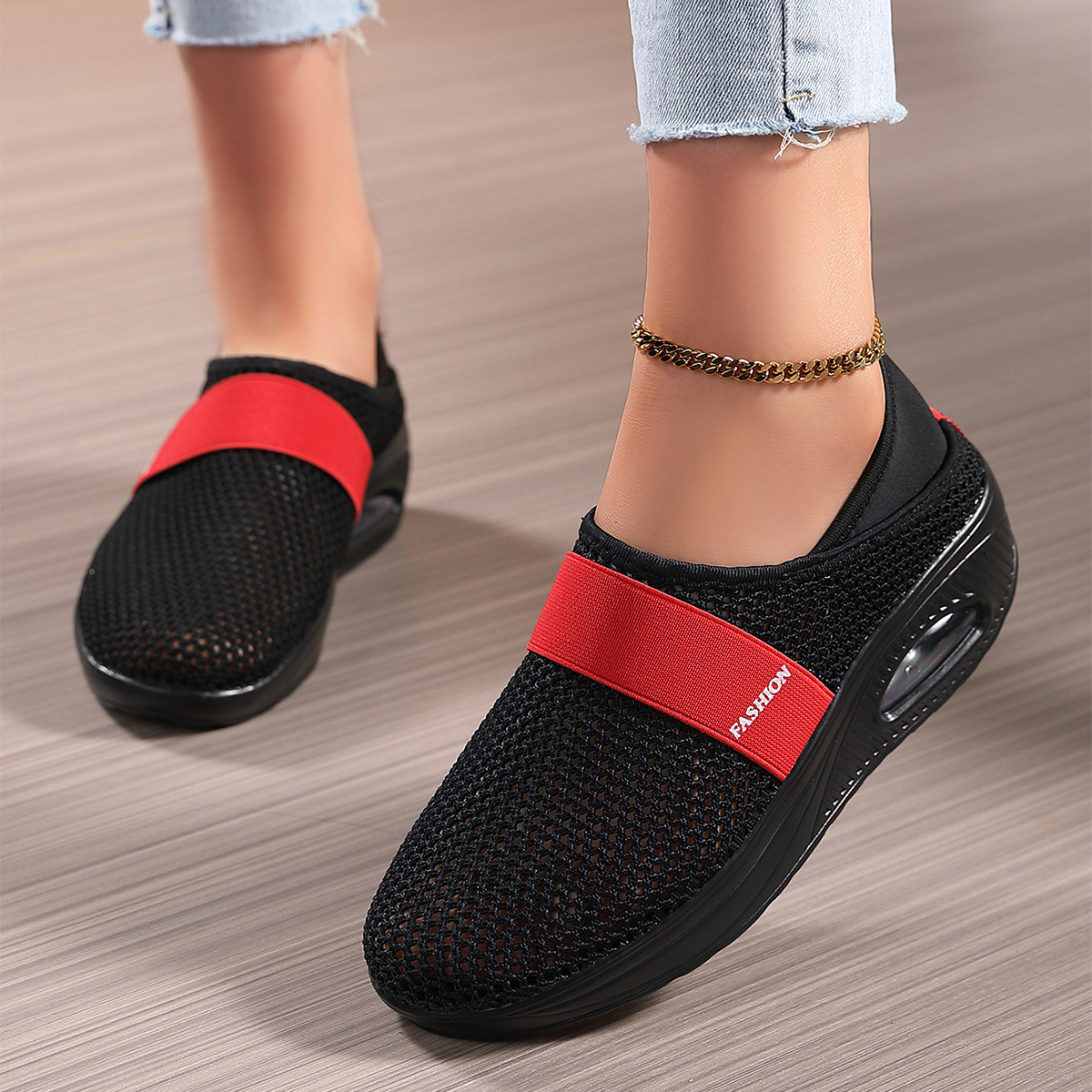 Zapatos de mujer transfronterizos de primavera, zapatos casuales de malla, zapatos transpirables, zapatos perezosos, zapatos transpirables, 41 tamaño 42