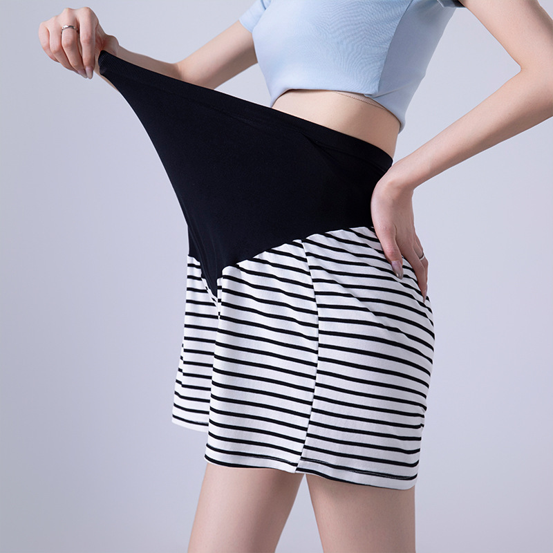 European and American Cross-Border Maternity Spliced Sports Casual Elastic Belly Support Comfortable and Stylish American-Style Shorts Breathable and Lightweight for Pregnancy