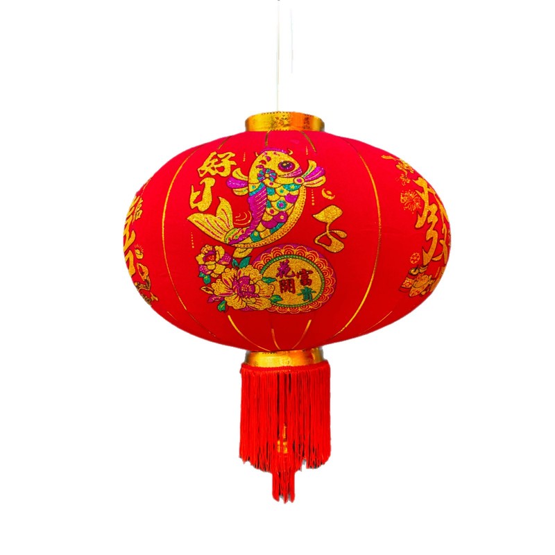 长杆植绒布大红灯笼新款喜庆灯笼新年春节户外阳台长杆红灯笼|undefined