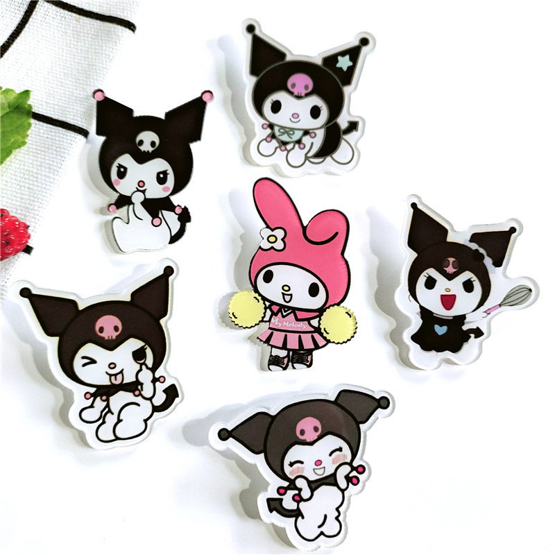 Acrylic Brooch ins Trendy Cartoon Kulomi Pin Cute Badge Children's Hairpin Rubber Band Phone Case Patch