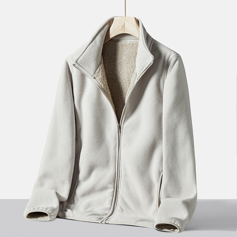 Cross-border fleece jacket, new style, thickened and warm, suitable for couples, with a stand-up collar and versatile design