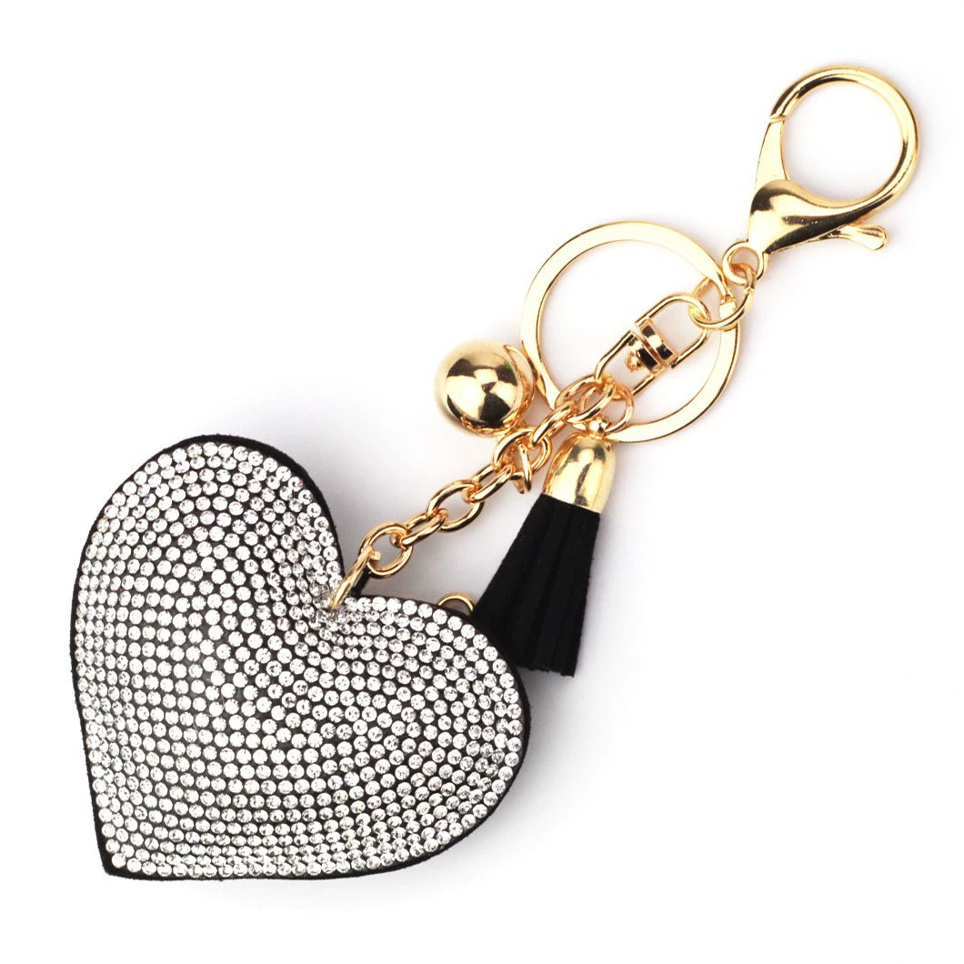 Брелок (в стиле Chanel) сердце с кисточкой, аксессуар DIY, 9×8×2 см