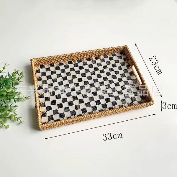 [长方形黑色棋盘格33*23*3cm]