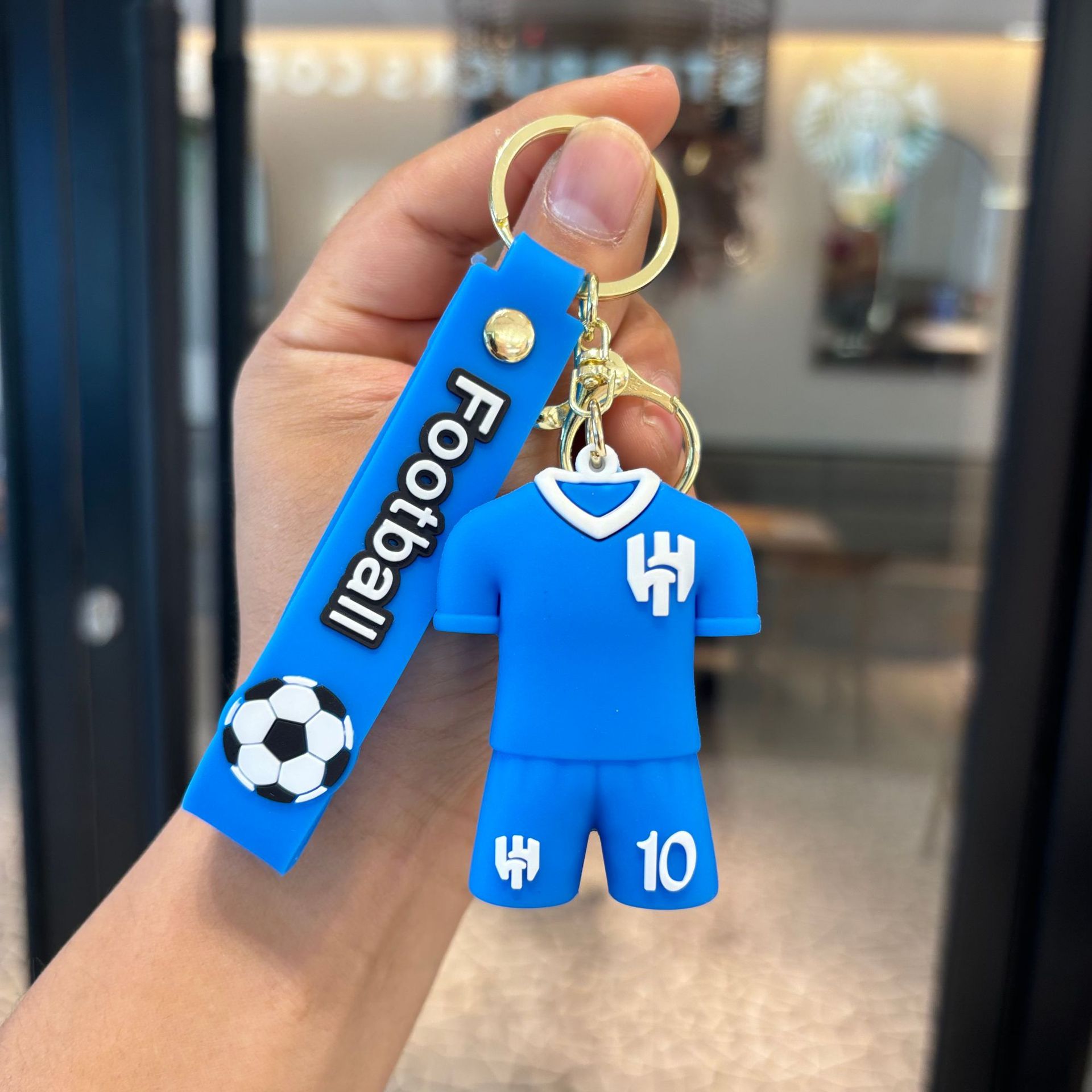 Llavero de la Copa del Mundo de dibujos animados Messi jersey llavero Messi c Luo colgante de fútbol muñeca grande regalo pequeño