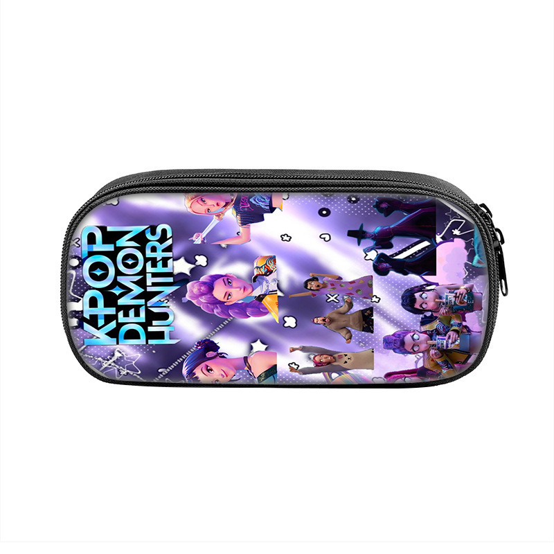 国境を越えた新製品 Huntrix Kpop プリント周辺ペンバッグ ハンター魔女グループ 小中学生鉛筆文具箱|undefined