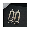 Fashionable zirconium with tassels, earrings, suitable for import, European style, diamond encrusted