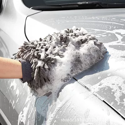 105g Large Size with Lining Encryption Thickened Chenille Fiber Car Wash Care Cleaning Sponge Car Wash Gloves