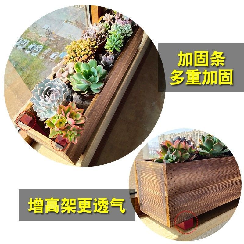 maceta de madera anticorrosiva al aire libre plantación de vegetales al aire libre una maceta de flores balcón caja de flores de madera maciza rectangular multicarbón canal