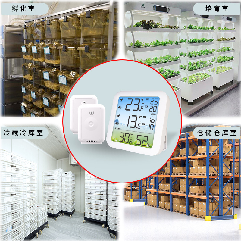 新品冰箱温度计冷藏冰库温湿度一拖二无线测温仪高低温报警仪|undefined