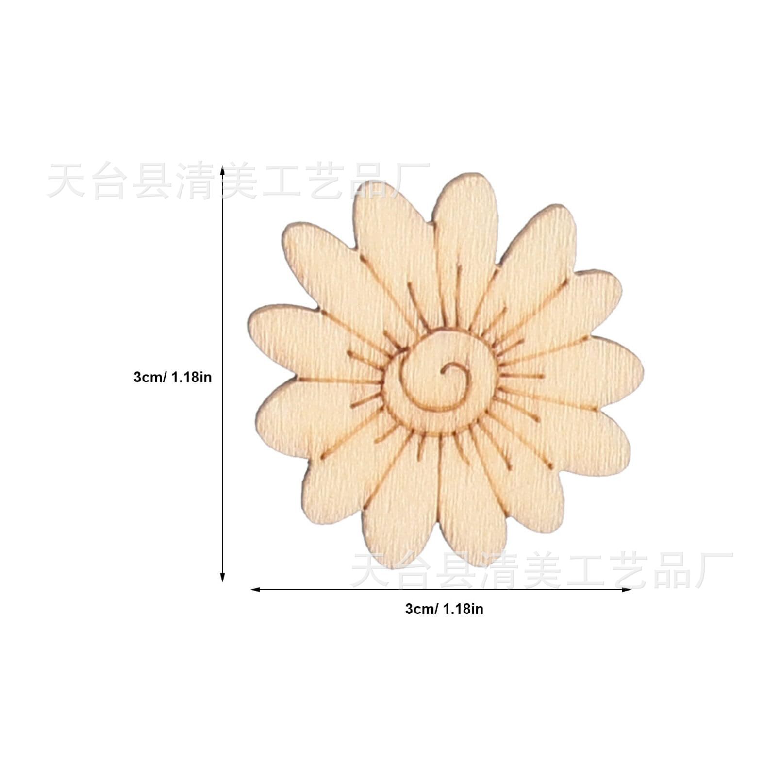 3cm fiesta de Navidad adornos de madera en blanco astillas de madera en bruto sin terminar decoraciones de madera