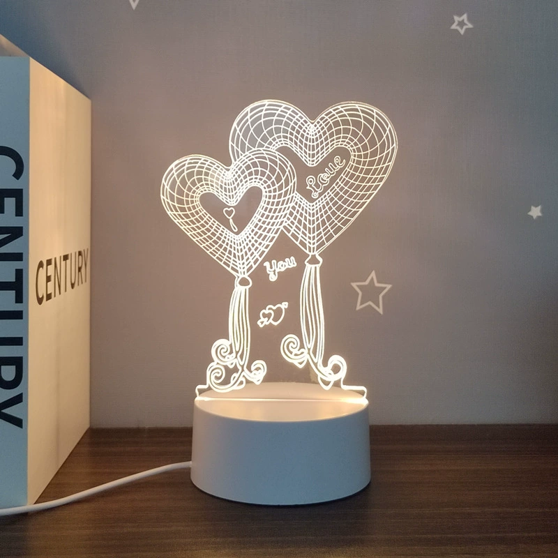 Creative three dimensional night light for bedroom, LED lantern for bed, energy-saving lamp, wholesale, 3D, eyes protection
