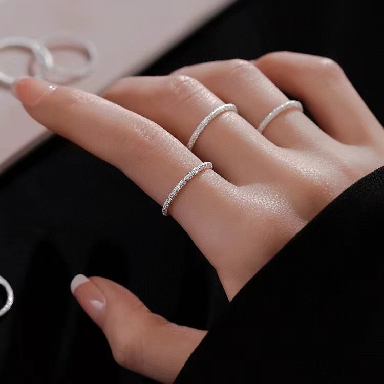 999 Pure Silver Geometric Ancient Style Plain Ring for Women, High-End, Light Luxury, Simple, Niche, Personalized Couple Rings Jewelry