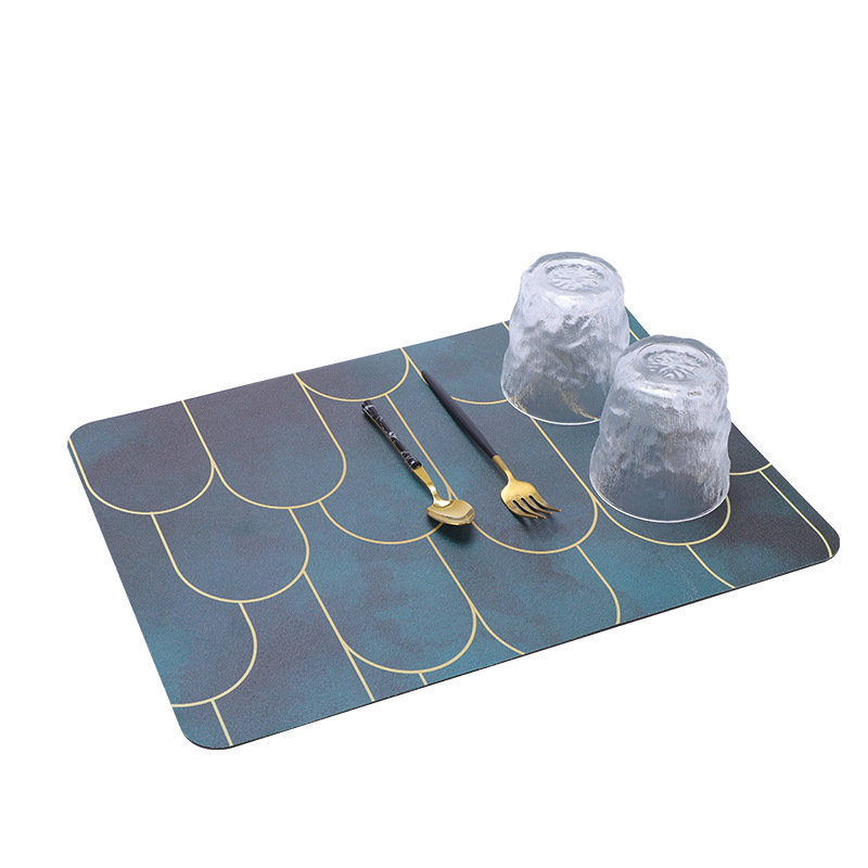 Pu absorbente estera de drenaje cocina encimera hogar antideslizante placa de la montaña estera aislamiento de goma de secado rápido mantel al por mayor