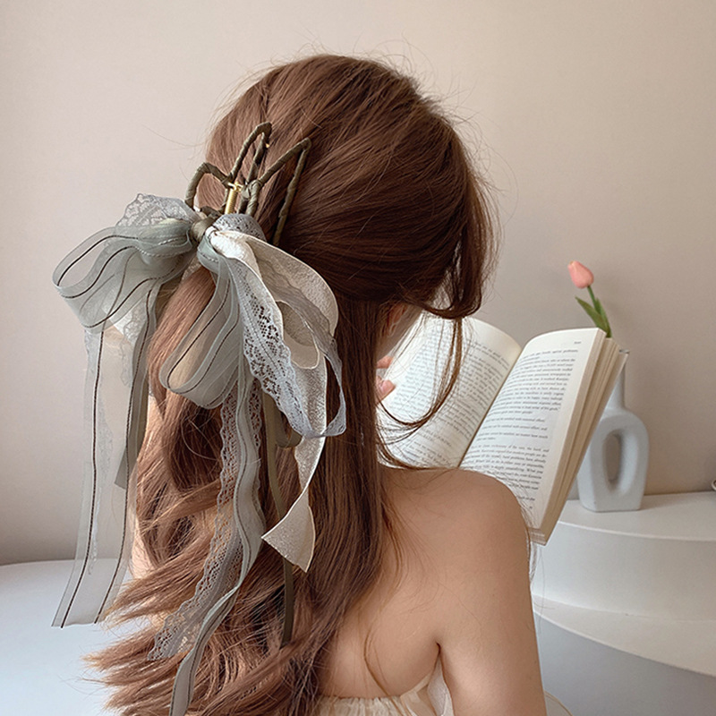 Women's Vintage Style Bow Knot Cloth Hair Claws display picture 2