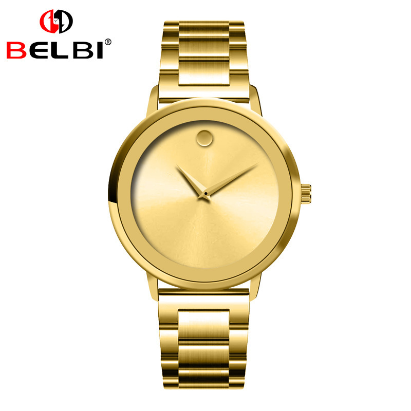 BELBI Business Men's Watch Simple Steel Belt Waterproof Quartz Facebook Cross-border E-commerce Factory Wholesale