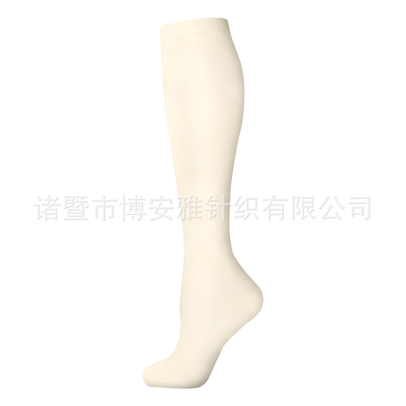 Calcetines de compresión transfronterizos para mujer, calcetines deportivos elásticos de compresión para correr, calcetines de compresión planos de color sólido para enfermeras con soporte para venas.
