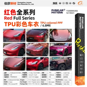 Red Tpu Colored Car Wrap Film, Romanee Red Ppf Paint Protection Film, Full Body Color Change, Self-Healing
