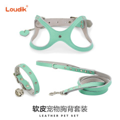 批发潮牌BB胸背带猫咪狗狗背心式牵引绳项圈中小型犬宠物用品跨境