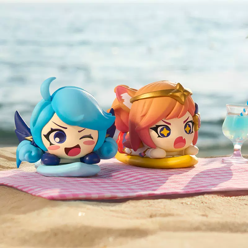 金铲铲之战小小英雄泳池派对系列魄罗手办萌粒盲盒书桌面摆件批发