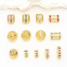 18K����ɫ΢��U�ՈA���ɫ�ʯ����diy�ִ��朴����Ʒ���