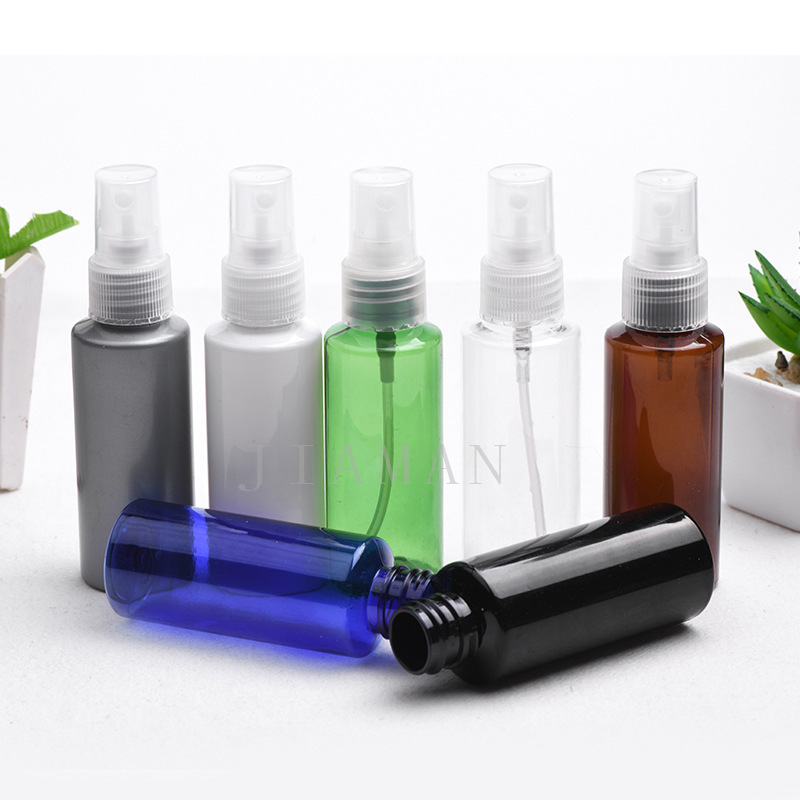 50ml黑色平肩塑料喷雾瓶爽肤水细雾小喷瓶PET分装空瓶