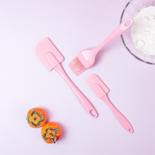 Amazon Silicone Scraper 3-Piece Set, Cream Scraper, Oil Brush, 3-Piece Baking Tool Silicone Brush Set