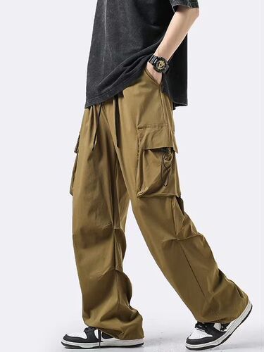 Japanese-style parachute work pants for men, autumn functional casual pants for men, national trend Ins cool stylish drop-down straight-leg pants for men