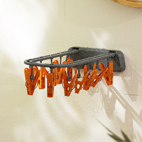 Nachuan household wall-mounted clothes drying rack without punching folding portable drying artifact multi-purpose socks underwear rag rack